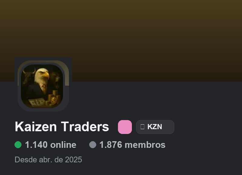 Comunidade Oficial Kaizen Traders no Discord - 1.140 pessoas online